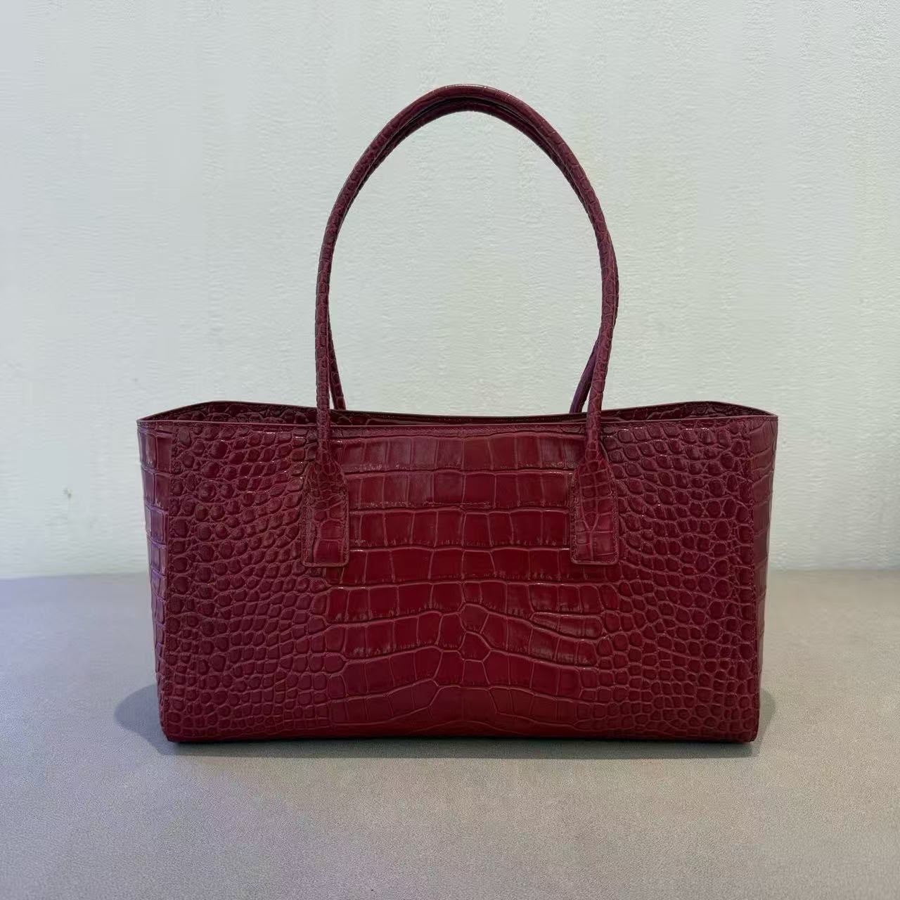 Crocodile-Embossed Calfskin Tote Bag 2026