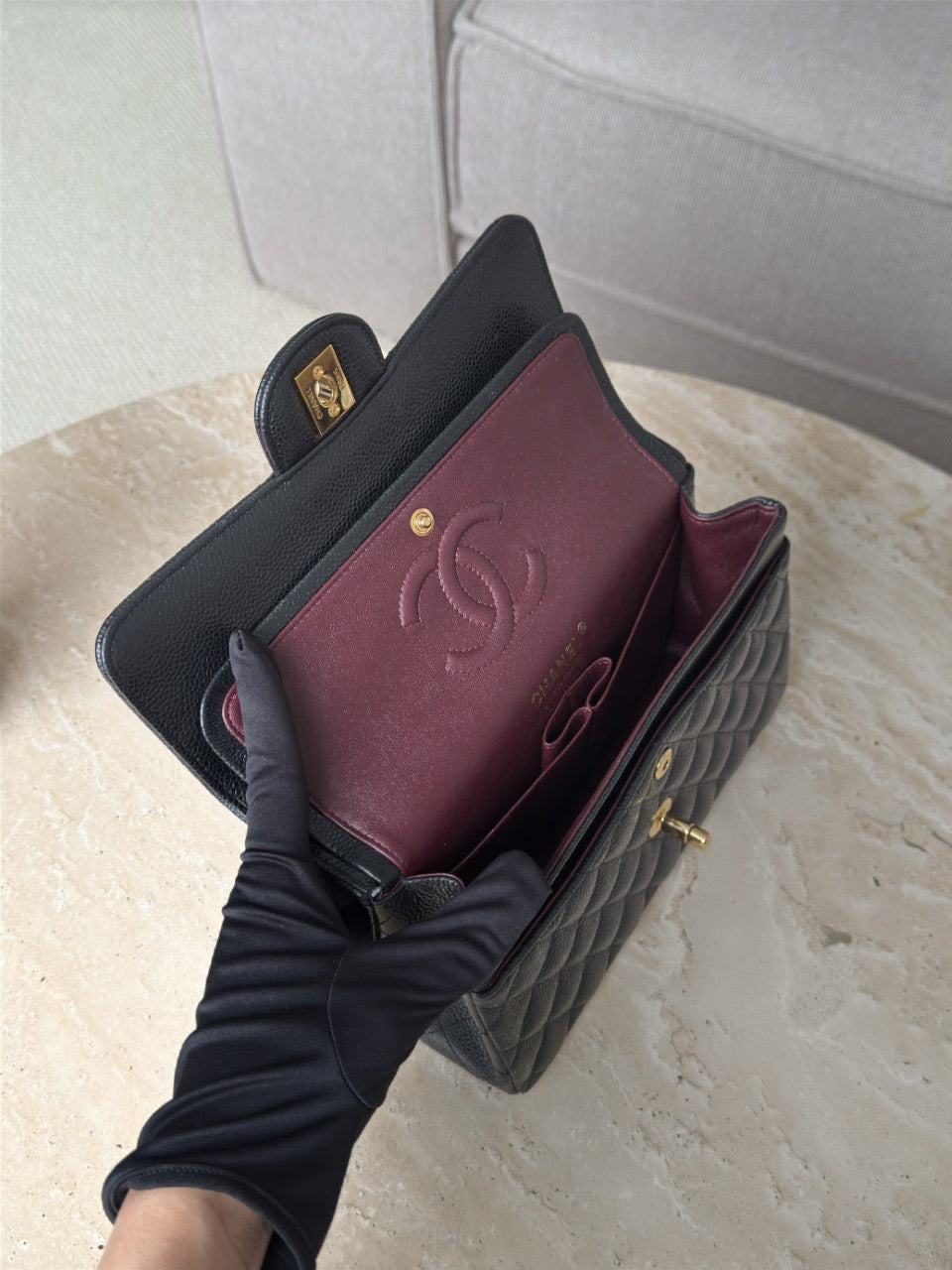 CLASSIC 23 CAVIAR GOLD HARDWARE