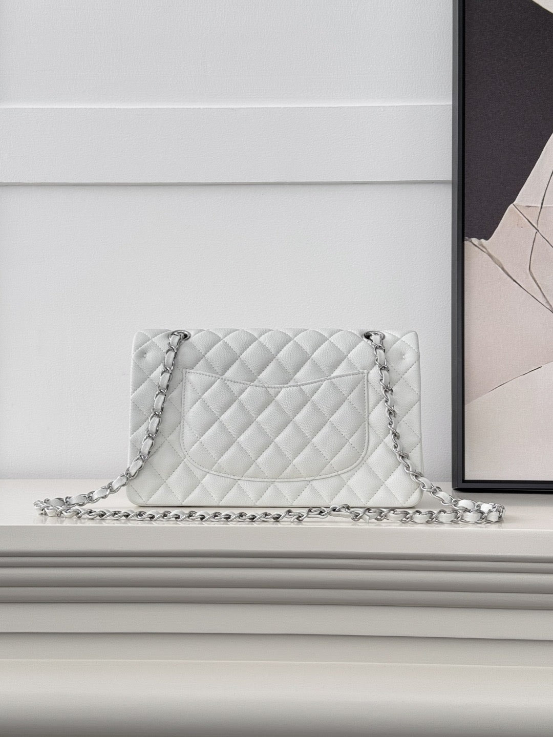 CLASSIC 25 CAVIAR SILVER HARDWARE