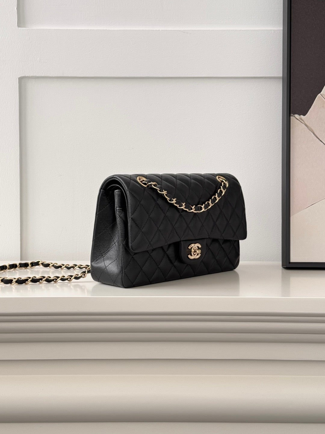 CLASSIC 25 CAVIAR GOLD HARDWARE