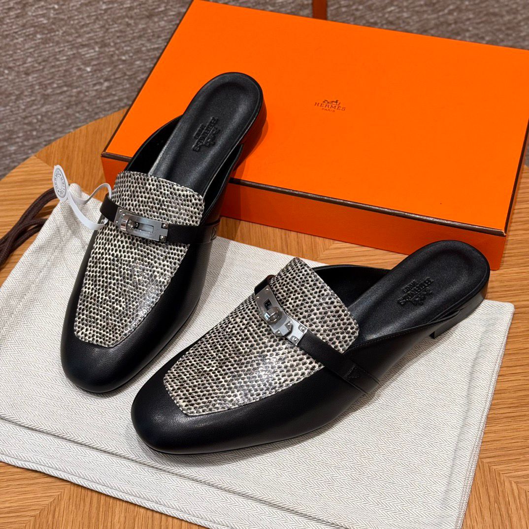 OZ MULE NOIR COLOR - Lizard