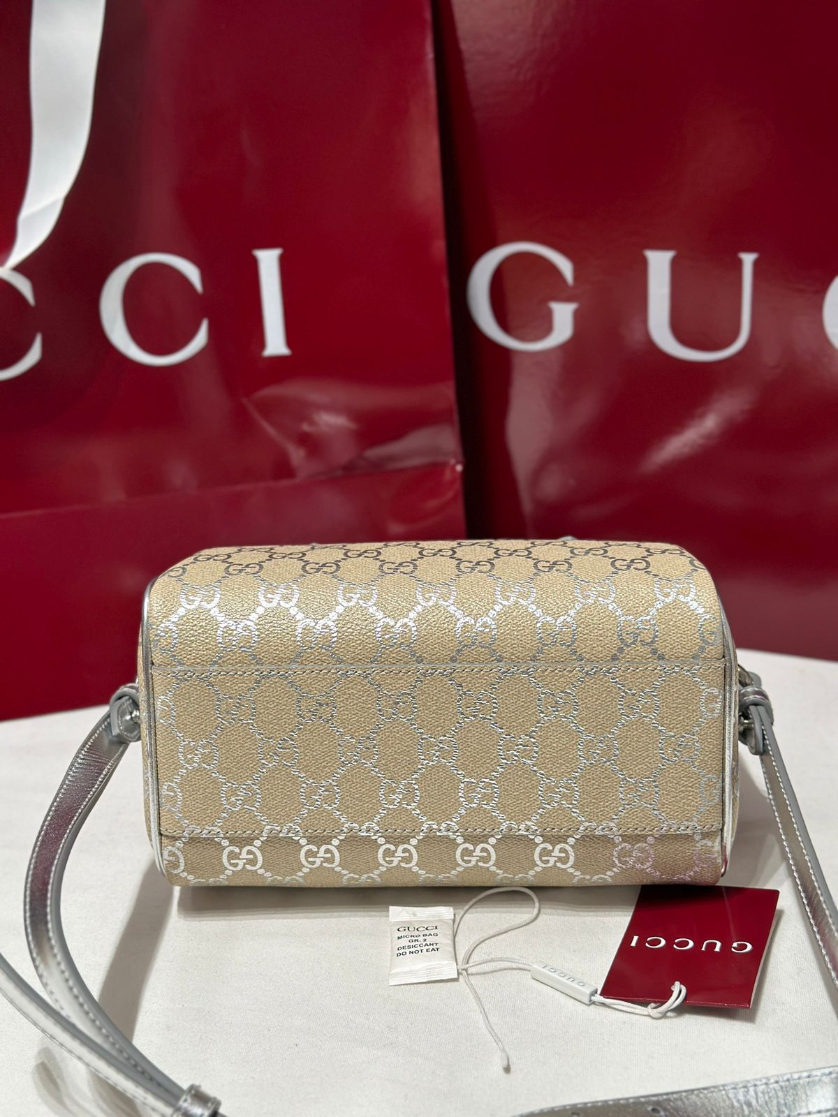 GG Emblem Small Boston Bag