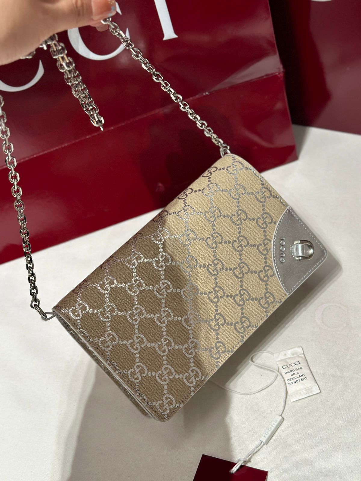 GG Emblem Chain Wallet