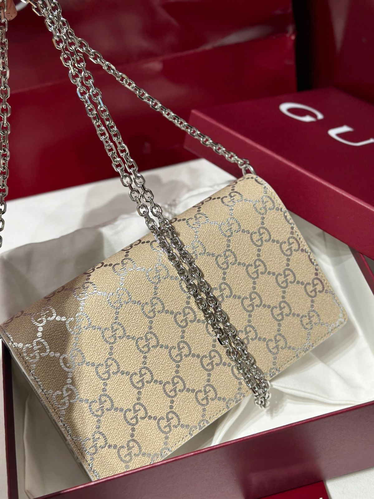 GG Emblem Chain Wallet