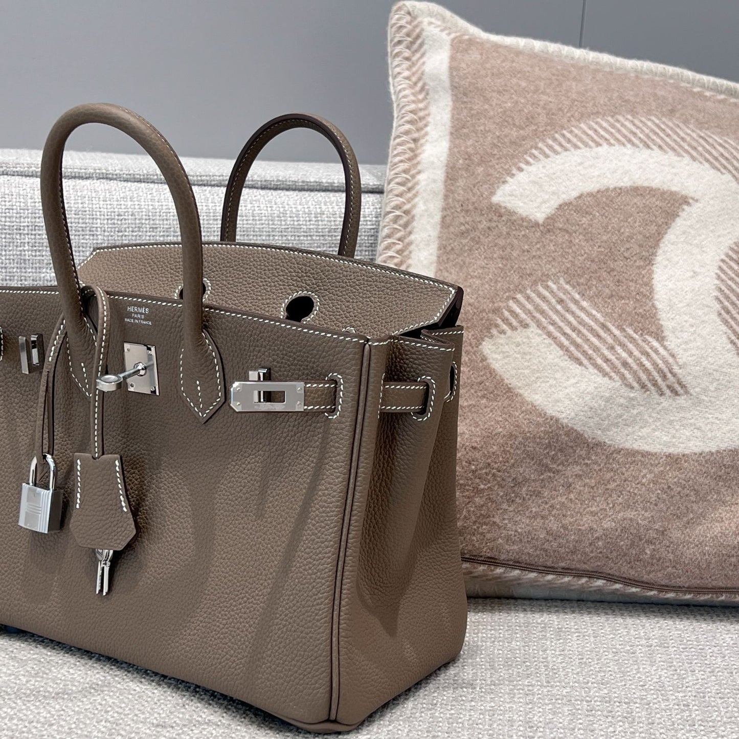 BK 25 Etoupe Silver hardware
