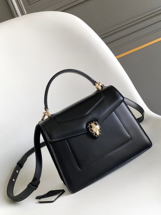 Medium Serpenti Forever Top-handle Bag in Leather