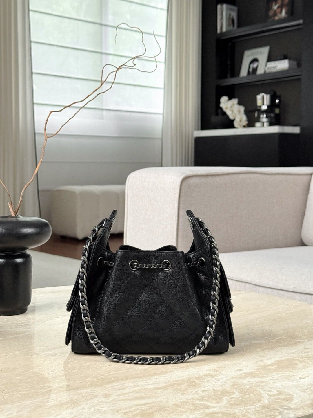 Mini hobo bag silver hardware