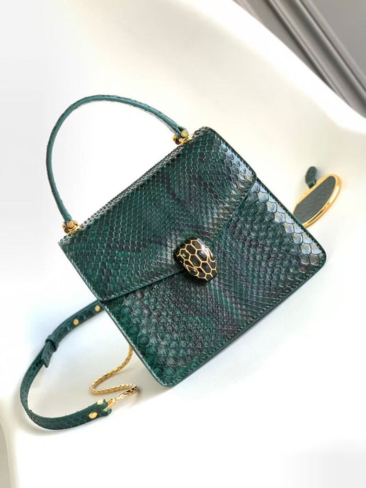 Green Serpenti Forever Top-Handle