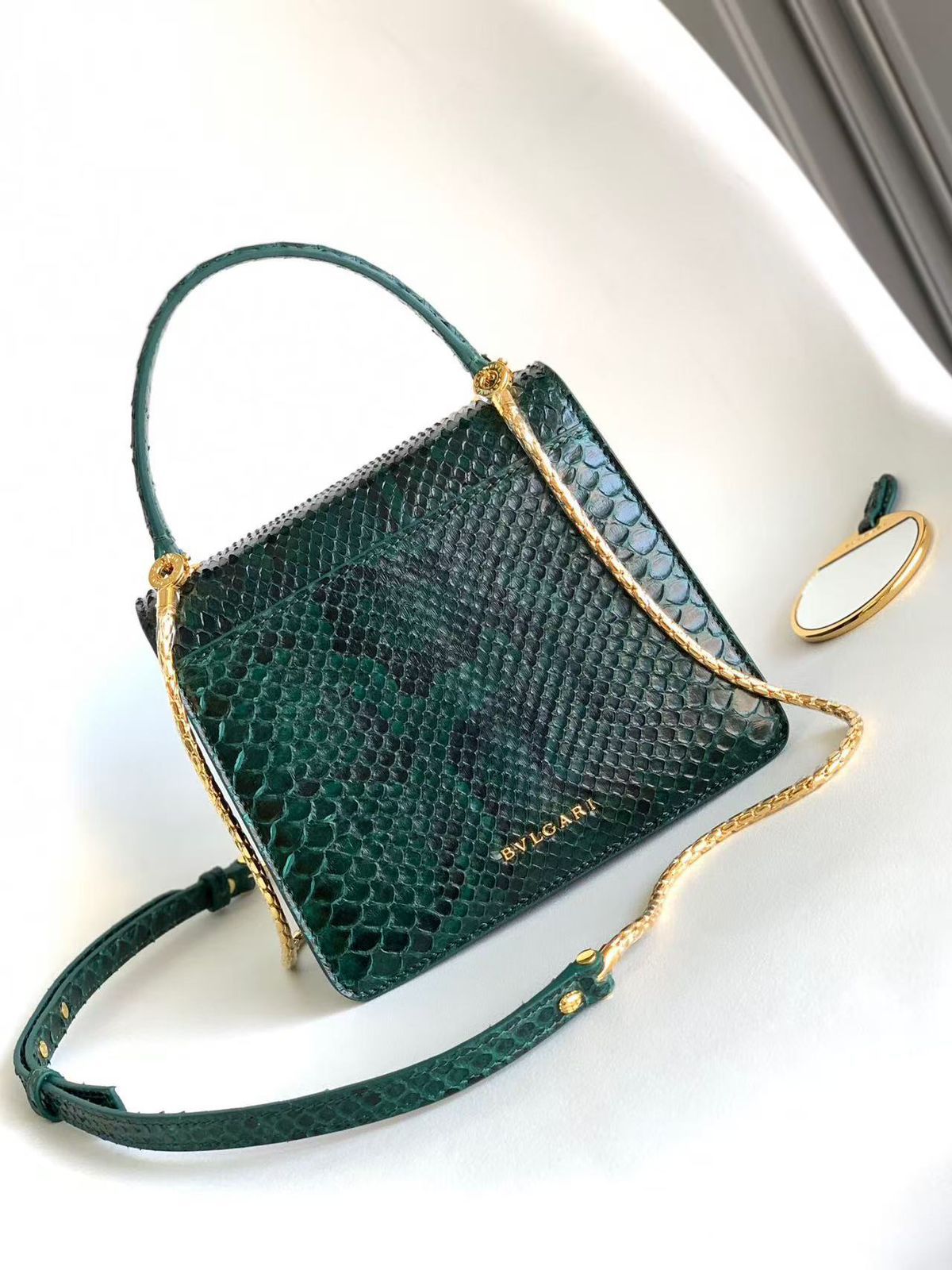 Green Serpenti Forever Top-Handle