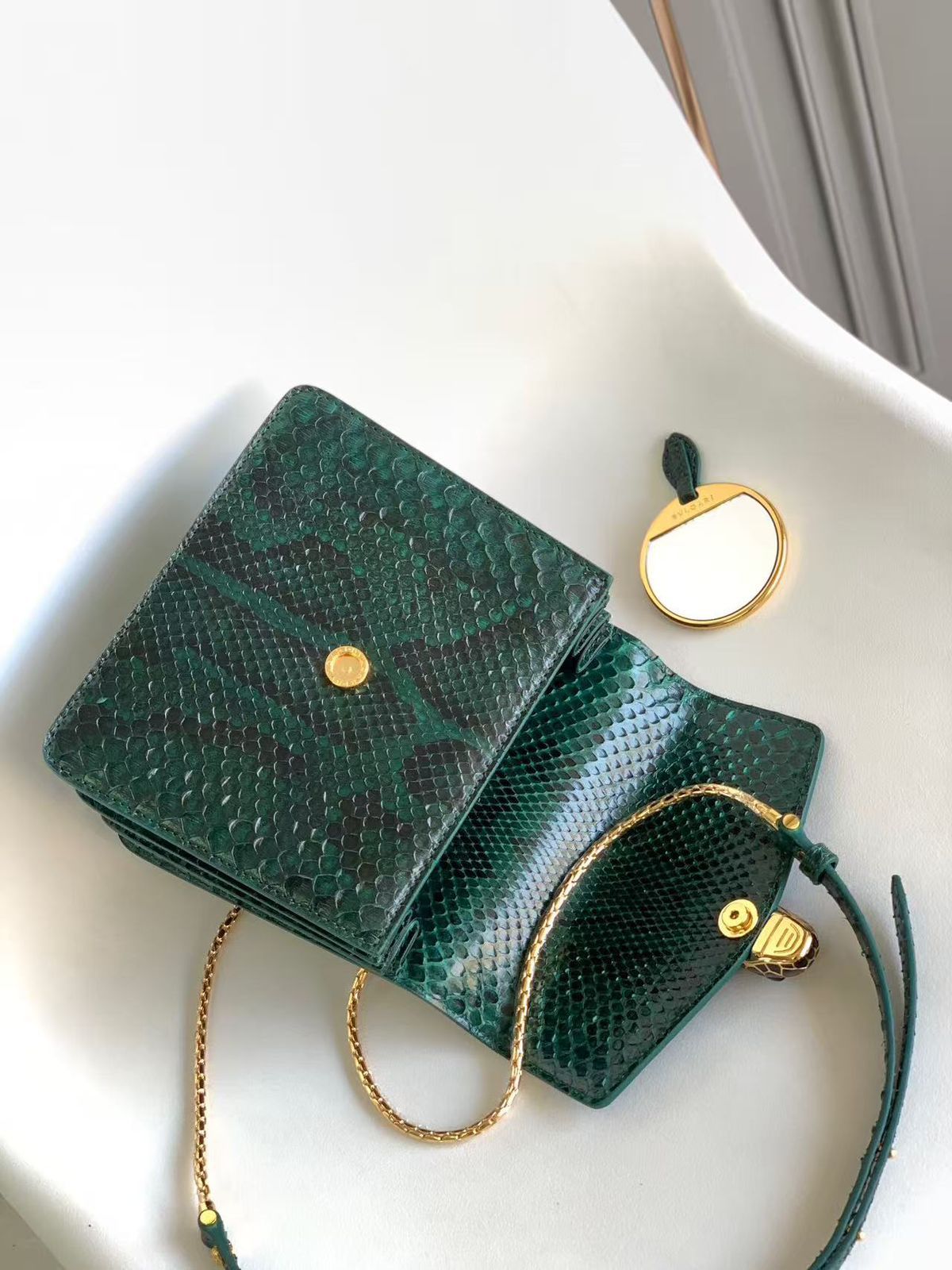 Green Serpenti Forever Top-Handle