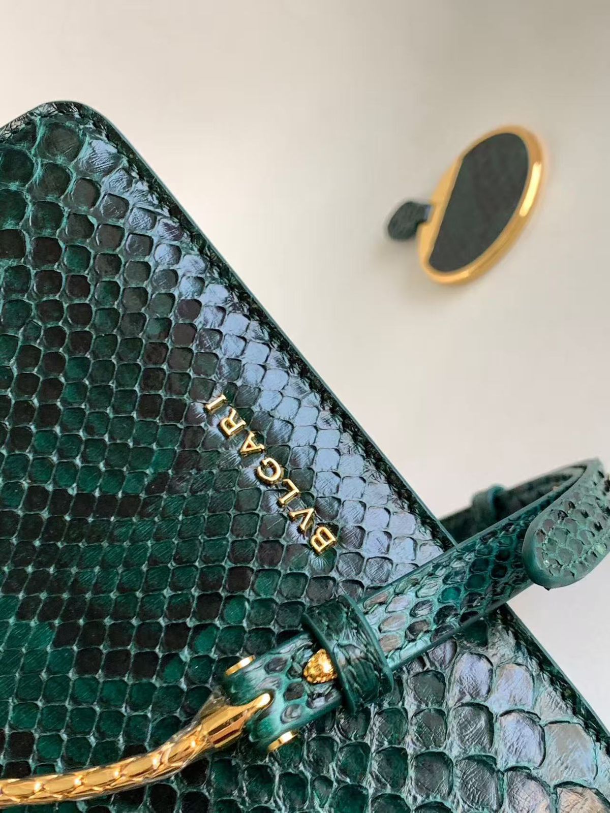 Green Serpenti Forever Top-Handle